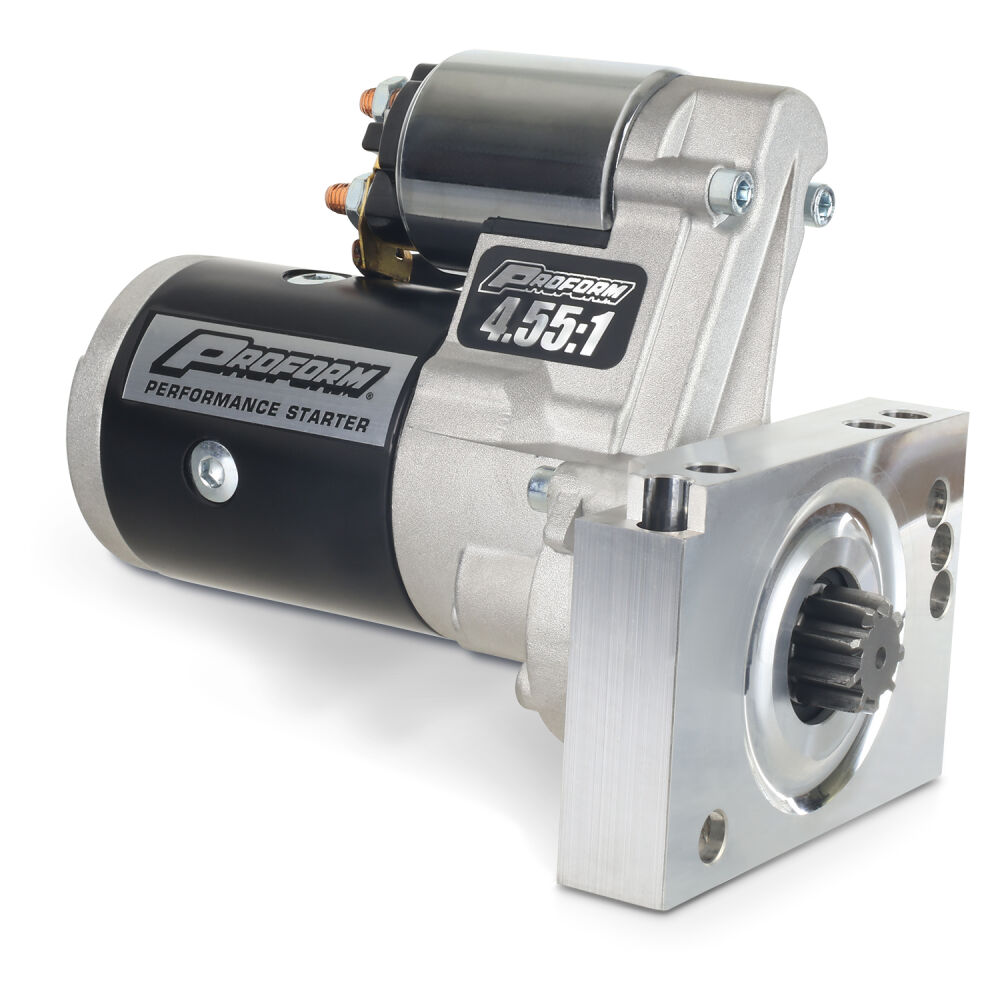 PROFORM Part 66255 4.55:1 gear-reduction high-torque starter with pinion gear visible